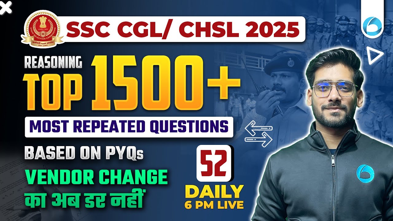 Top 1500+ Reasoning Most Repeated MCQs for SSC CGL / CHSL 2025 - YouTube