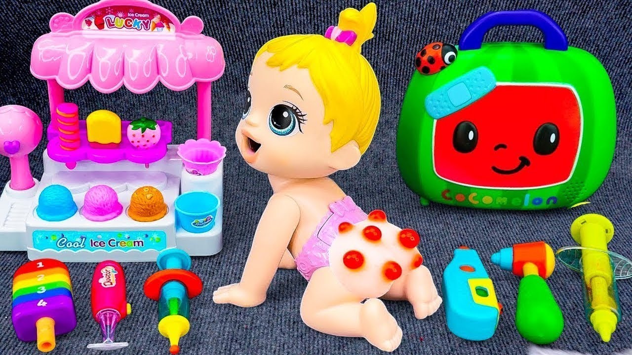 9 Minutes Pinkfong Ice Cream Shop Play Set Unboxing, Satisfying Cash Register ASMR 💞Review Toys