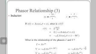 Phasor relationship for circuit element : Inductor