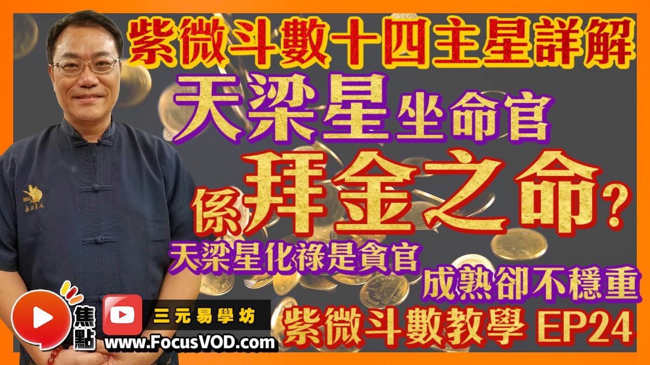 紫微斗數教學24：天梁星坐命愛好名牌，係拜金之命？ 天梁星化祿是貪官，成熟卻不穩重？︱紫微斗數十四主星詳解 
