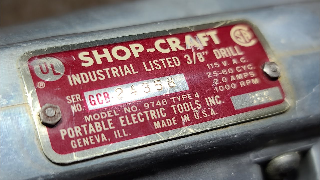 Vintage Shop-Craft industrial listed 1/4 drill model # 9740 type 4 USA