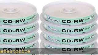 100 Pack Smartbuy CD-RW 1-12X 700MB/80Min High Speed Branded Logo Rewritable Blank Data Media Disc