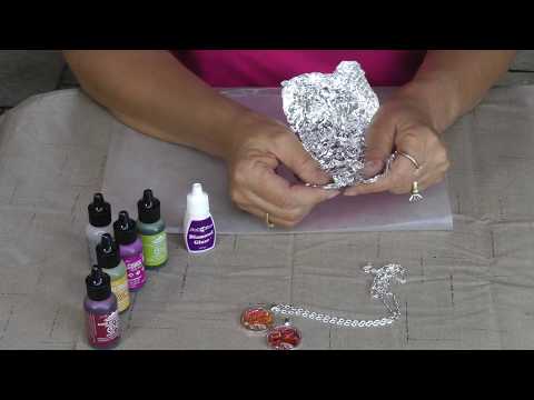 Alcohol Ink Tutorial pendente DIY