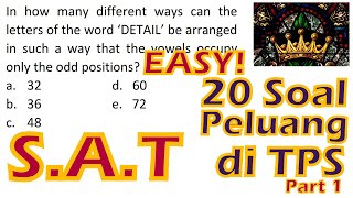 TPS UTBK 2020 - 20 Soal Peluang yang Sering Keluar di Pengetahuan Kuantitatif dengan Bahasa Inggris