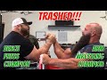 Bench Champ Destroys Armwrestling Champs Arm! *Eric Spoto vs Monster Michael Todd