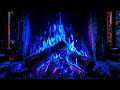 🌌 Blue Fire Fireplace in Dark Room | Peaceful Crackling Flames for Stress Relief & Relaxation
