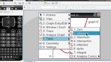 TI-Nspire Tutorial 3 - Graphing - Finding max or min