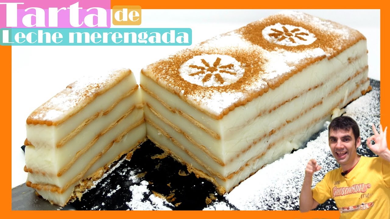 Tarta de LECHE MERENGADA y GALLETAS 🍰 [Te vas a SORPRENDER] 🍪🍼 Muy FÁCIL y cremosa!🍰 Receta #495