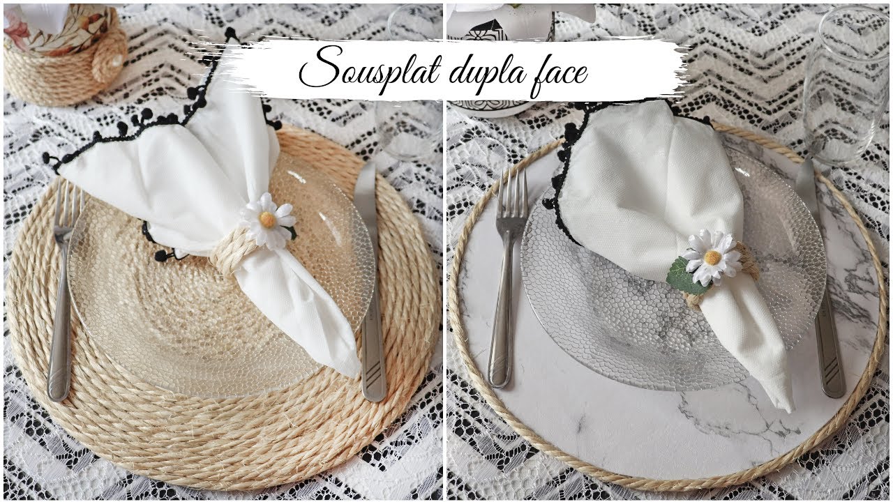 Como fazer sousplat dupla face rústico - Faça você mesmo - DIY Decor