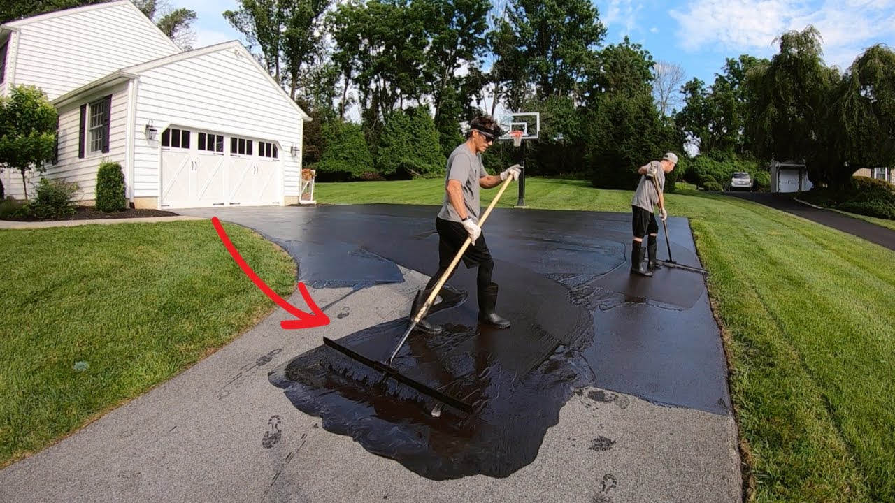 Professional Driveway Sealcoating 57 "Blue Sky, Black Driveway" YouTube