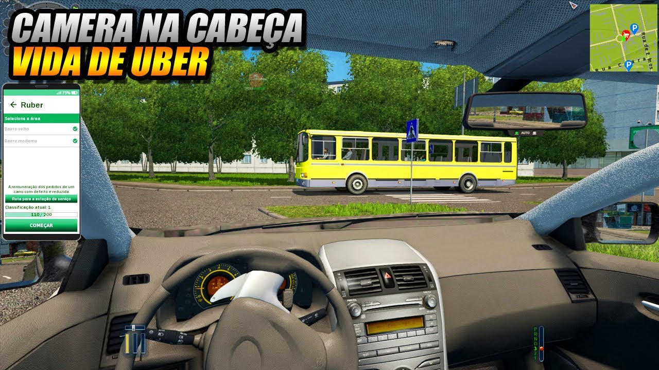 PEGUEI O PIOR PASSAGEIRO DO UBER (CAMERA NA CABEÇA) !!! CITY CAR DRIVING - G27