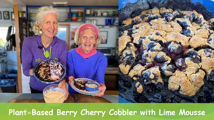 Plant-Based Berry Cherry Cobbler with Lime Mousse