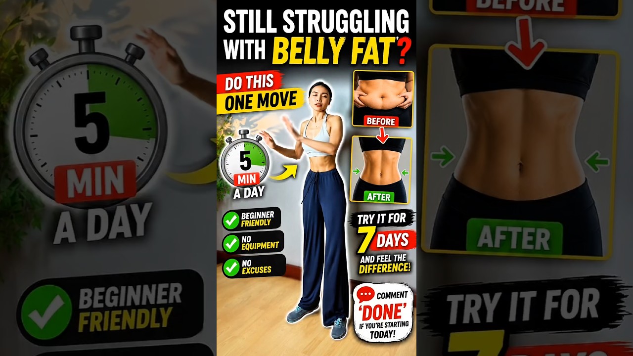 🔥 Lose Belly Fat with This 1 Simple Move (5 Minutes a Day!) #shorts #fitness #trending #viral #usa