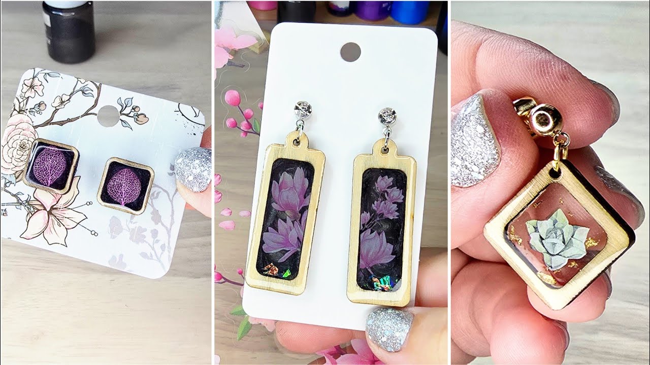 How to Make Flower Resin Studs & Dangle Earrings (Beginner Friendly)
