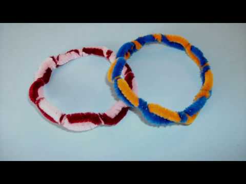 How to make a pipe cleaner bracelet.DIY video tutorial-easy craft idea.