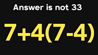 7+4(7-4) = ❓ / Only 5% can solve this simple math question / PEMDAS rules question