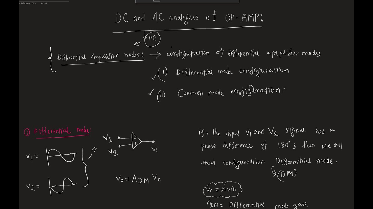 OP Amp - 18 | Electronics - II | MIST EECE | Differential and Common ...