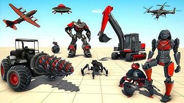 Mech Robot Transforming Game: Excavator Jet Car Multiple Robot Transform | Android iOS Gameplay