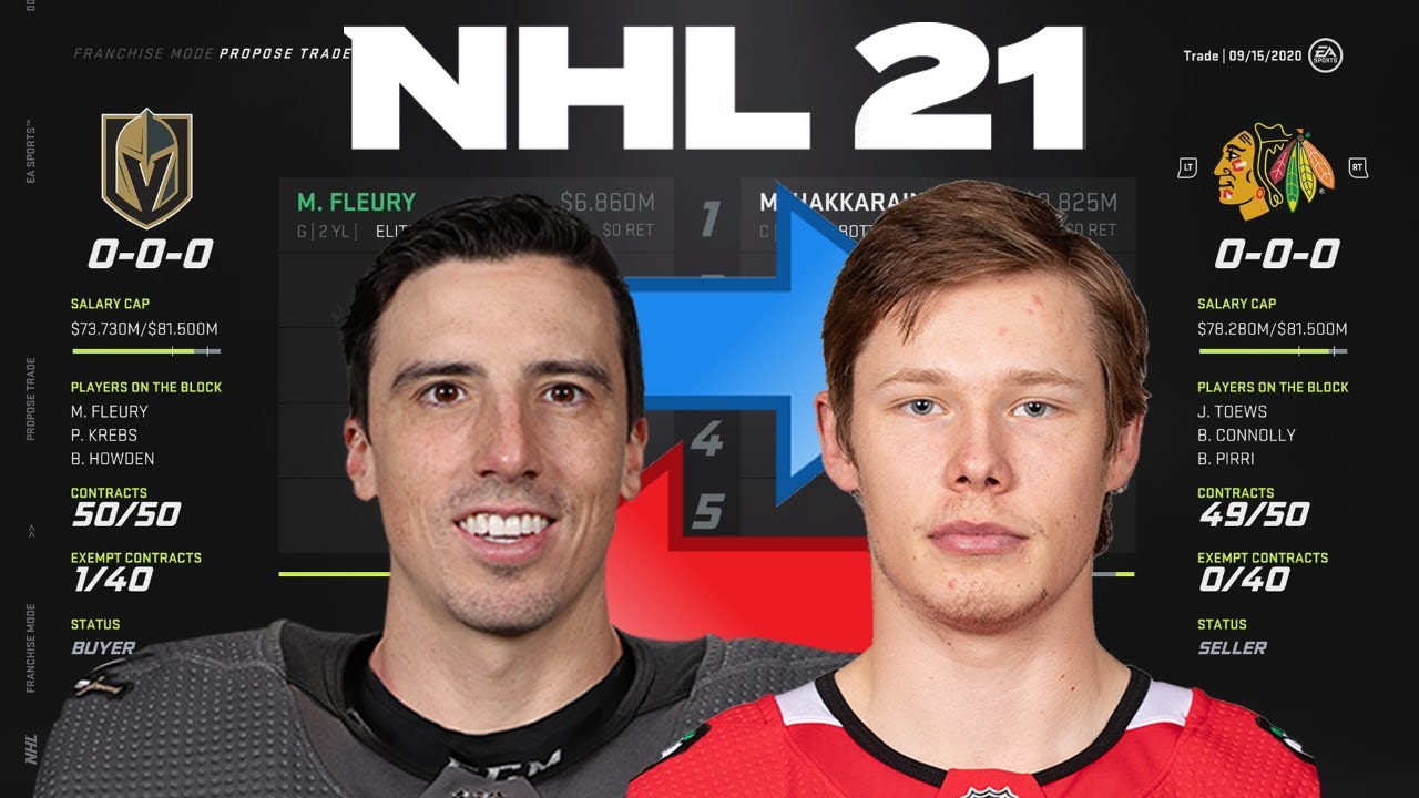 NHL 21 - FLEURY TO CHICAGO TRADE SIMULATION