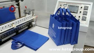 Full automatic non woven bag making machine (square bottom,soft loop handle and flat bag)