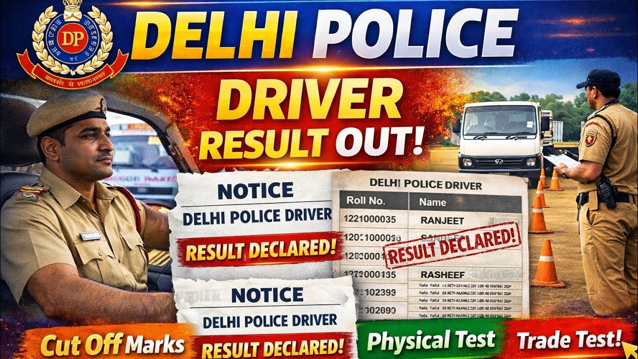 DELHI POLICE DRIVER RESULT OUT 2026💙DELHI POLICE DRIVER CUT OFF 💗😱DELHI POLICE DRIVER RESULT💙💗🔴👉
