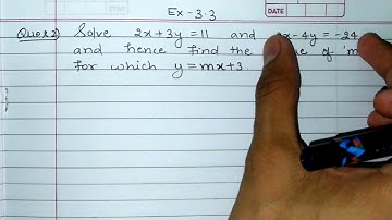 Class - 10th, Ex - 3.3, Q2 Maths (Pair of Linear Equations in Two Variables) NCERT CBSE