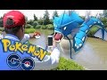 pokemon go jumping into a river to catch a rare pokemon
