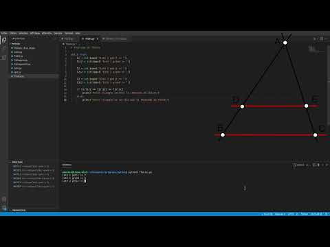 Savoir si un triangle verifie le theoreme de Thales #python CODE