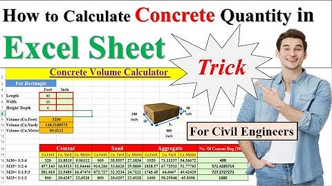 Calculate Quantity of Concrete in Excel Sheet || Estimation Excel Sheet || Civil Engineering