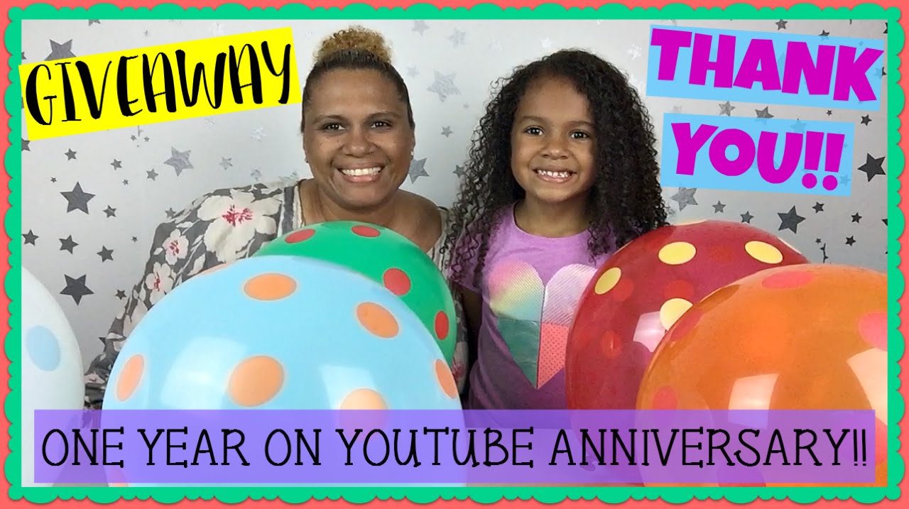 One Year On YouTube Anniversary THANK YOU And GIVEAWAY Announcement ...