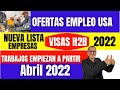Ultima Hora: Nueva Lista Empresas 2022 Para Visas Trabajo H2B #Trabajotemporalusa