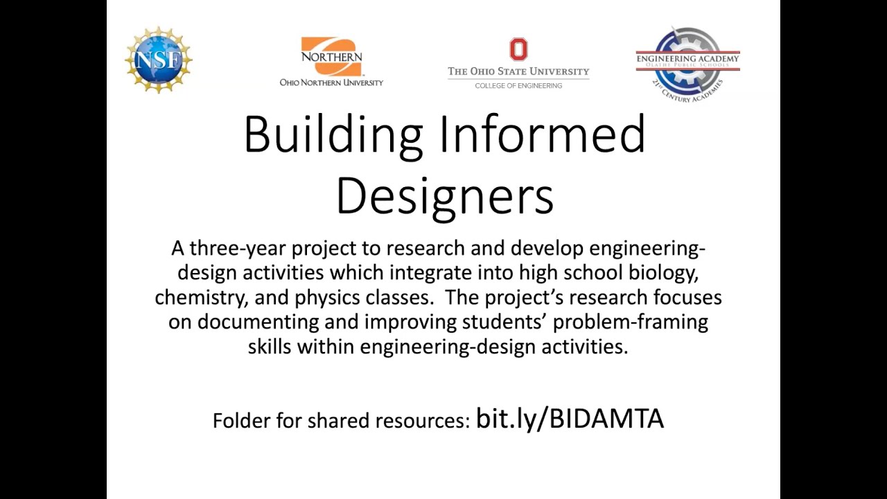 Webinar - Building Informed Designers: Engineering activities which integrate into HS Science