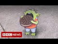 David zinn street art that washes away in the rain  bbc news