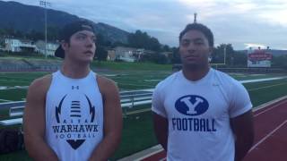 Alta High School football 2017, Mitch Medina and MJ Tafisi