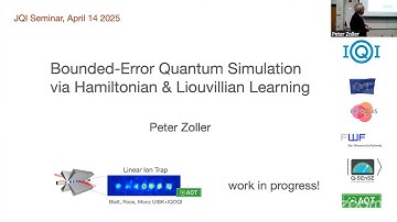 JQI Seminar April 14, 2025: Peter Zoller