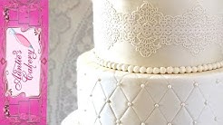 Quilted Lace Wedding Cake 