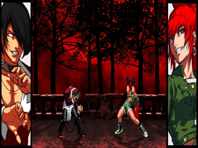 leona heidern, yagami iori, orochi leona, and orochi iori (the