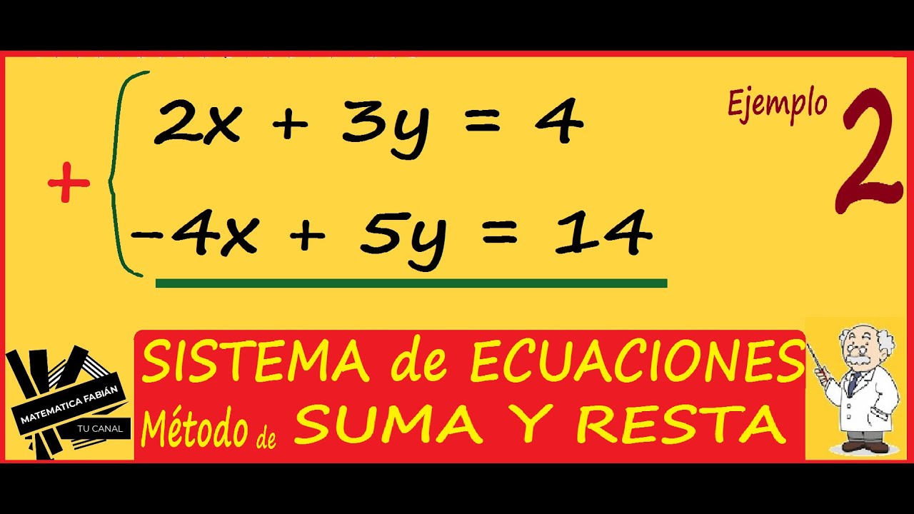 Sistema de ECUACIONES 2x2 por SUMA y RESTA (paso a paso) Ejemplo 2