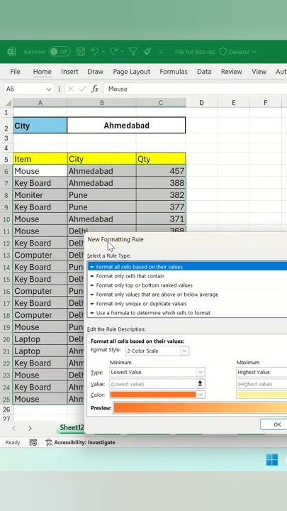 Advanced Conditional Formatting #shorts - YouTube