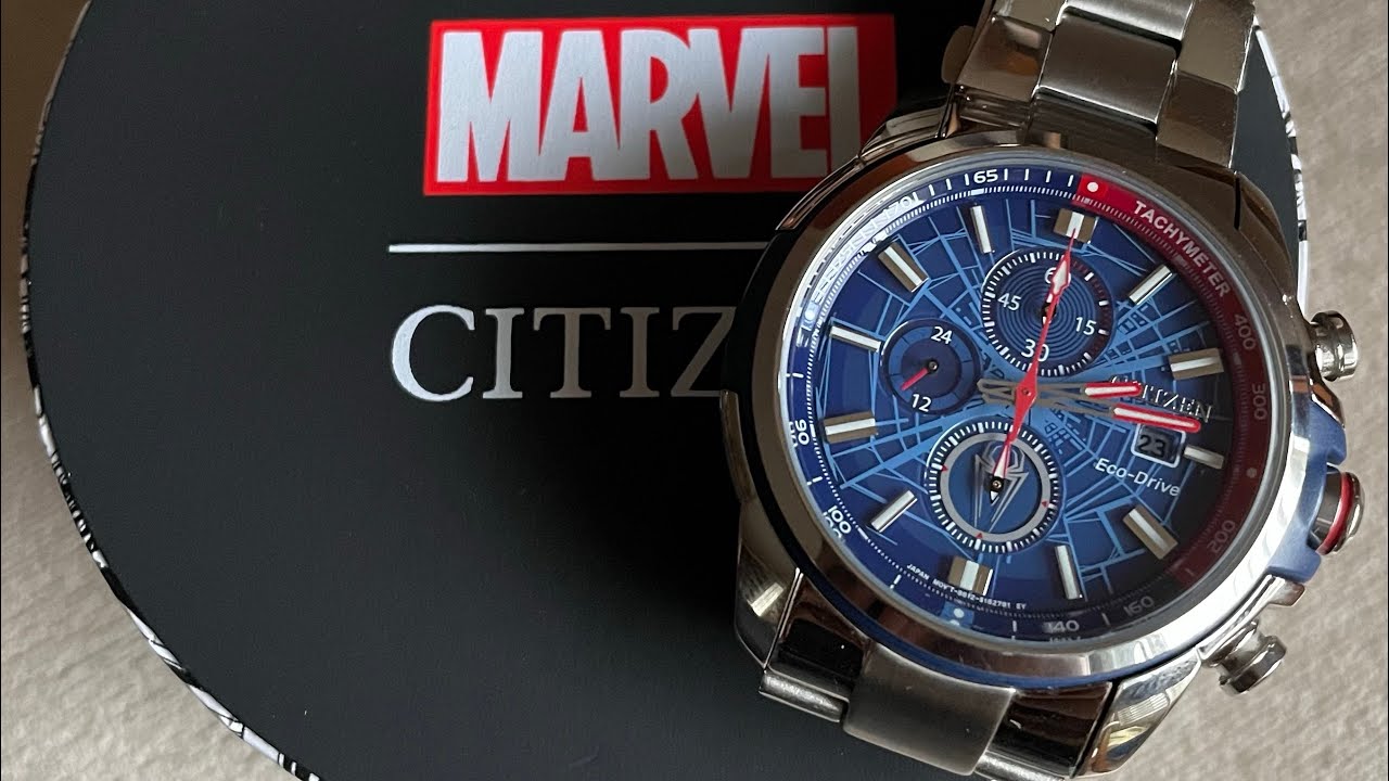 CA0429-53W Citizen Marvel Spider-Man Chronograph - YouTube