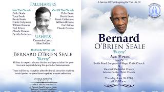 Live Stream of Funeral Service for Bernard O'brien Seale