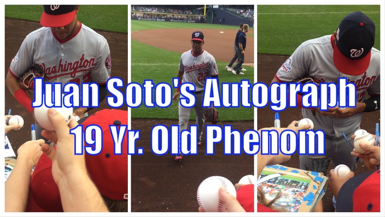 Juan Soto Signing An Autograph For Me At Miller Park 7/23/18
