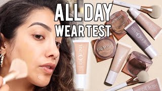 NEW Huda Beauty GLOWISH SKIN TINT &amp; BRONZER REVIEW + ALL DAY WEAR TEST! | AnchalMUA