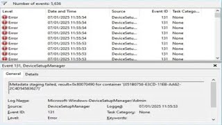 Fix Event ID 131: 'Device Setup Manager Metadata Staging Failed' in Windows