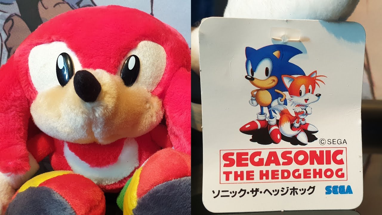 Knuckles The Echidna SEGA 1995 'Suction Cup' Jumbo Plush Toy - YouTube