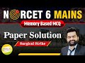 Norcet 6 mains paper solution memory based mcq   by jinc jodhpur