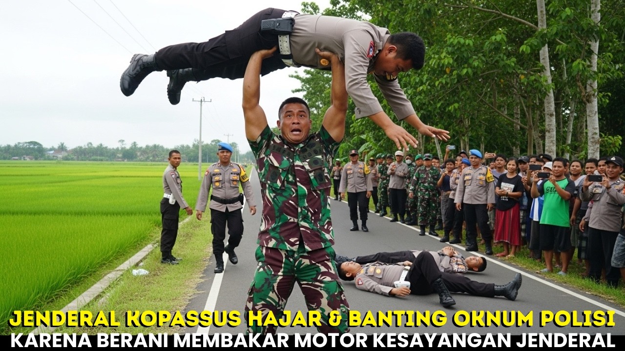 VIRAL‼️JENDERAL KOPASSUS HAJAR & BANTING OKNUM POLISI KARENA BERANI MEMBAKAR MOTOR JENDERAL‼️