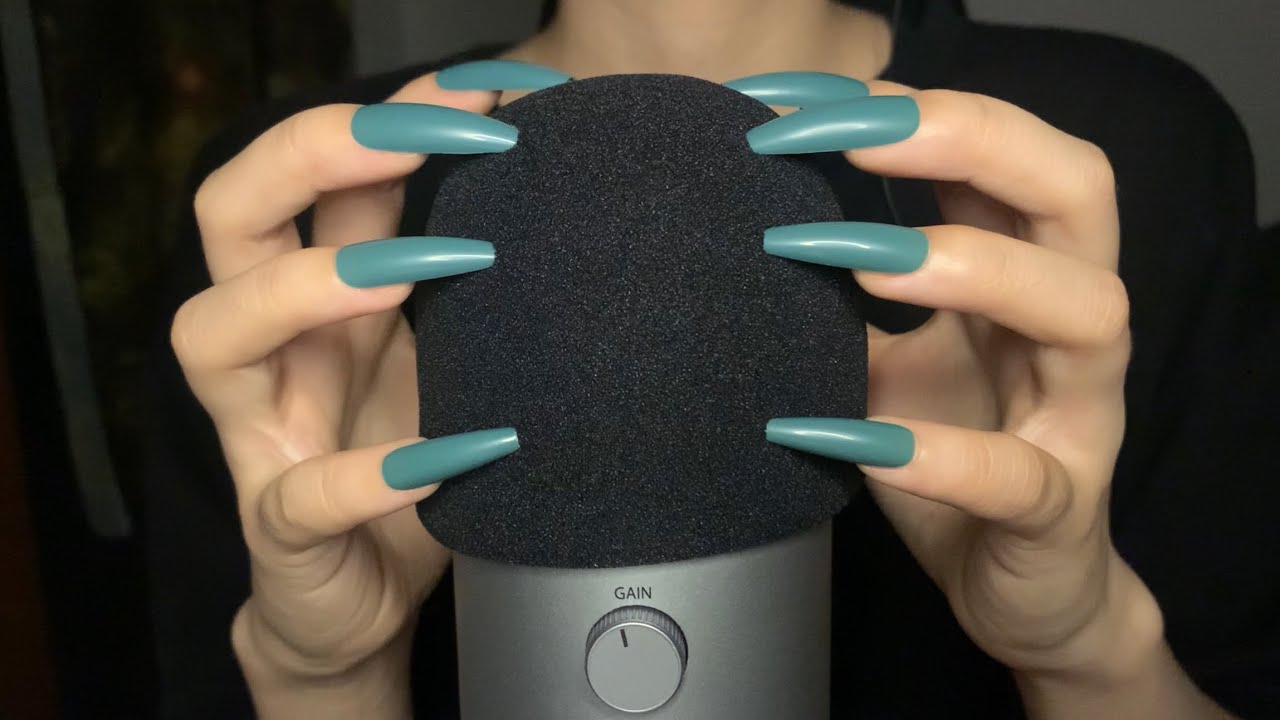 ASMR intense mic scratching with long nails (no talking) - YouTube