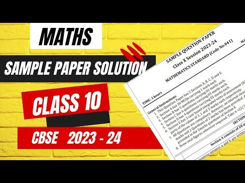 cbse sample paper class 10 2023 maths | Sample Paper 2023 - 24 Solution ...