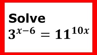 Solving an Exponential Equation Using Logarithms (Example) Ex 6 Solve An Exponential Equation Using Common Log
